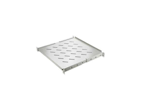 SOMI Networks | Depth Adjustable Telescopic Shelf for Cabinet Depths 600, 800 | 1U-45-G-Slide | Gray | 1U fixed on four 19” mounting profiles; Max lo