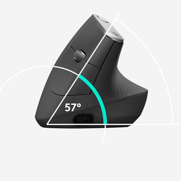 Logitech MX Vertical datormöss Kontor högerhand Trådlös RF + Bluetooth Optisk 4000 DPI