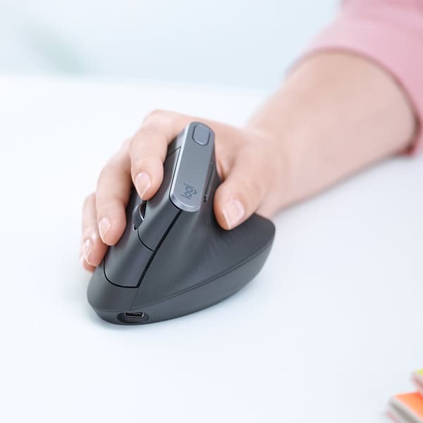 Logitech MX Vertical datormöss Kontor högerhand Trådlös RF + Bluetooth Optisk 4000 DPI