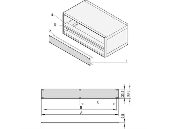 nVent SCHROFF 20850426 Etupaneeli 2 kpl