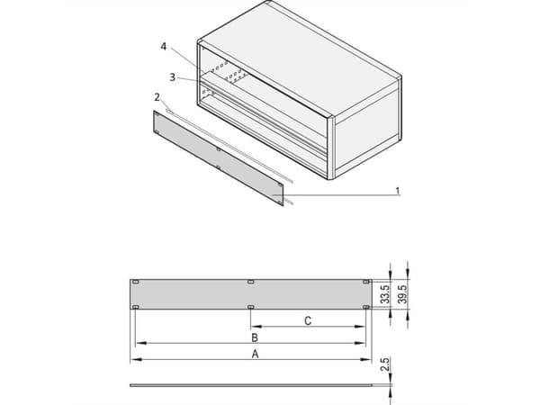 nVent SCHROFF 20850426 Etupaneeli 2 kpl