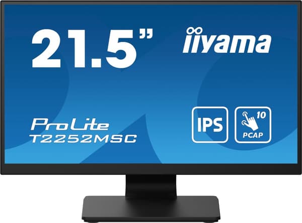 iiyama ProLite T2252MSC-B2 platta pc-skärmar 54,6 cm (21.5") 1920 x 1080 pixlar Full HD LCD Pekskärm Svart Svart