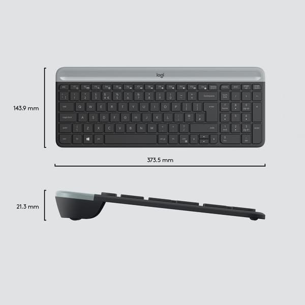 Logitech MK470 tangentbord Mus inkluderad Universal RF Trådlös QWERTY Amerikanskt internationellt grafit