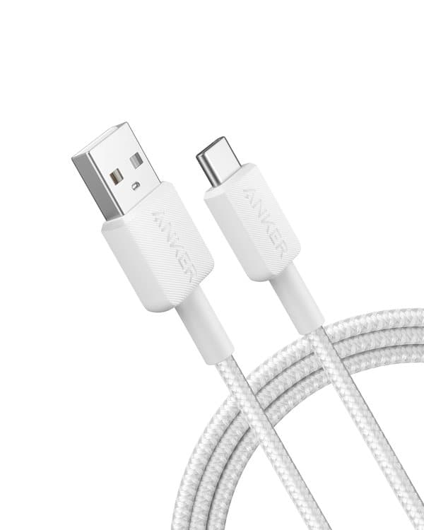 Anker - 322 USB-A to USB-C Cable (6ft Braided)  White