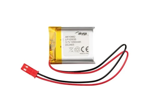 Akyga AKY0662 LP103035 Li-Po 3,7V / 1050mAh PCM Li-Po-batteri JST 2,54 2-pins 150 mm