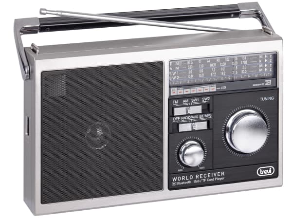 Trevi PORTABLE MULTIBAND RADIO USB MICRO SD AUX-IN WIRELESS MB 749 W, Portable, AM, FM, SW, Black, White, Monochromatic, Rotary, External