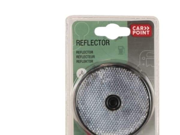 Refleks rund hvid diameter 68mm 2stk