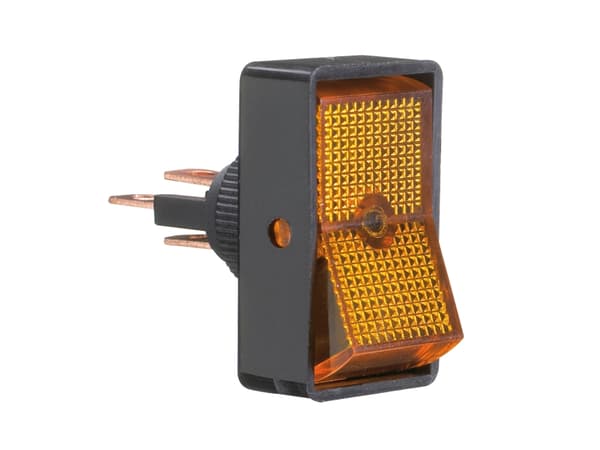 Strömbrytare fyrkant on-off gul 16amp