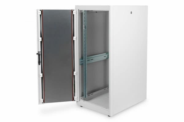 Equip EBF-26-6080-G-BAAA, Frittstående hylle, 26U, 600 kg, Nøkkellås, Rack skinner, Justerbare bein