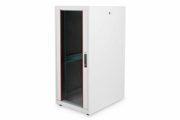 Equip EBF-26-6080-G-BAAA, Frittstående hylle, 26U, 600 kg, Nøkkellås, Rack skinner, Justerbare bein