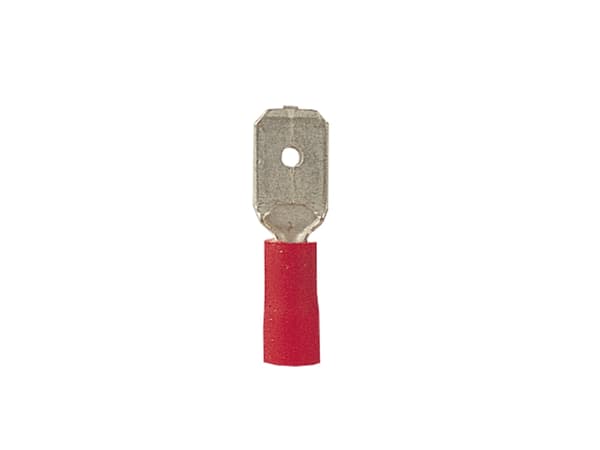Kaapelikenkä punainen uros litteä 0,5-1,5mm2 10 kpl.