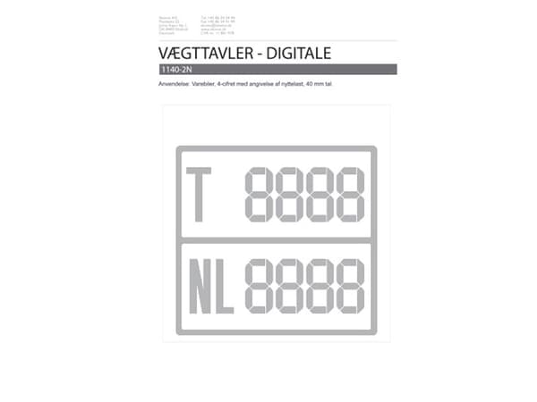 Digital vægttavler m/nytte last sølv