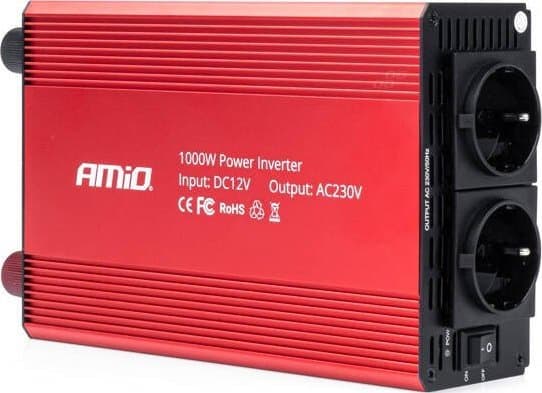 AMiO Automotive Inverter 12V 230V 1000W AMIO-03283