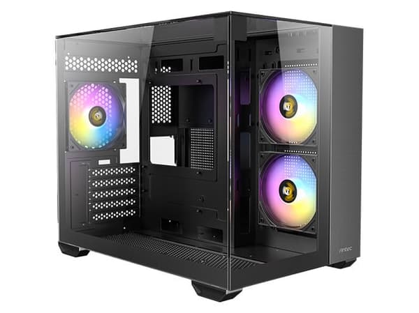 Antec CX600M Trio ARGB, Mini Tower, PC, Sort, Gjennomsiktig, ITX, Micro-ITX, Glass, Stål, Herdet glass, Multi