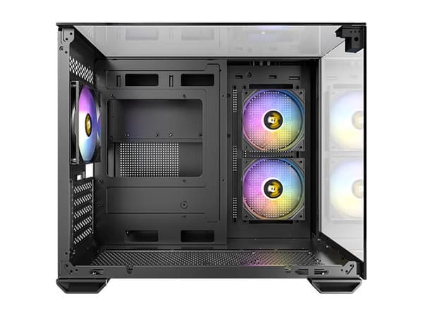 Antec CX600M Trio ARGB, Mini Tower, PC, Sort, Gjennomsiktig, ITX, Micro-ITX, Glass, Stål, Herdet glass, Multi
