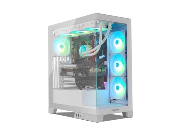 NOX Hummer Glock, Midi Tower, PC, White, ATX, ITX, micro ATX, Steel, Tempered glass, Gaming
