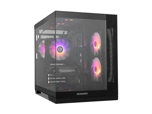 NOX Hummer Astra Neo Black, Midi Tower, PC, Svart, ATX, ITX, micro ATX, SPCC, Stål, Härdat glas, Spela