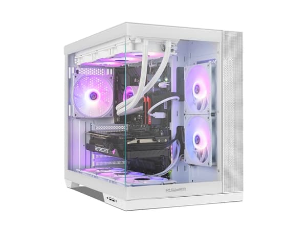 NOX Hummer Astra Neo White, Midi Tower, PC, Hvit, ATX, ITX, Micro ATX, SPCC, Stål, Herdet glass, Spilling