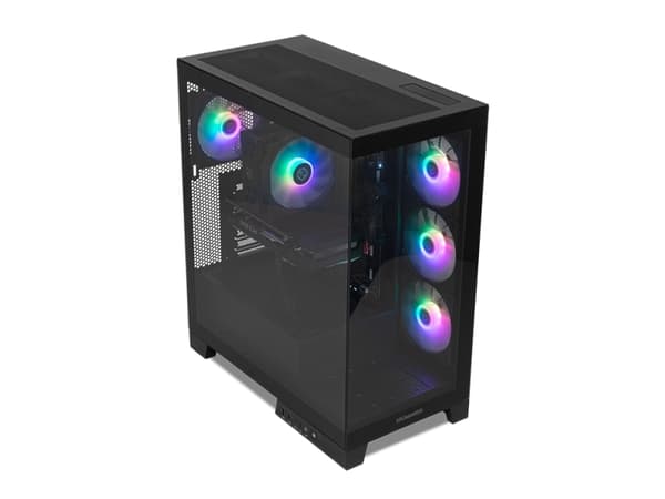 NOX Hummer Glock Black, Midi Tower, PC, Svart, ATX, ITX, micro ATX, Gummi, Stål, Härdat glas, Spela