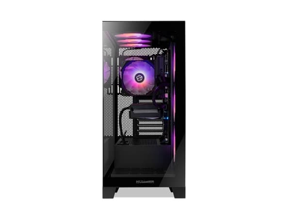 NOX Hummer Glock Black, Midi Tower, PC, Svart, ATX, ITX, micro ATX, Gummi, Stål, Härdat glas, Spela