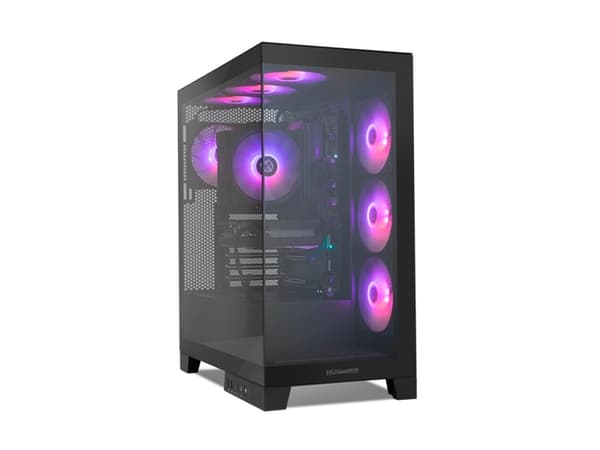NOX Hummer Glock Black, Midi Tower, PC, Svart, ATX, ITX, micro ATX, Gummi, Stål, Härdat glas, Spela Svart