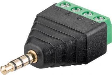 Goobay 4-polig kopplingsplint 3,5 mm jackkontakt (4-polig, stereo)