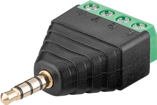 Goobay 4-polig kopplingsplint 3,5 mm jackkontakt (4-polig, stereo)