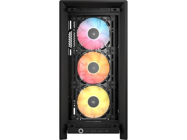 CORSAIR FRAME 4000D RS ARGB - Midi-torn spel - utökad ATX - genomskinlig sidopanel (härdat glas) - ingen strömförsörjning (ATX) - svart - USB/ljud