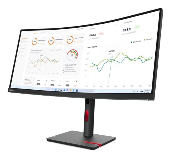 Lenovo ThinkVision T34w-30 LED display 86,4 cm (34") 3440 x 1440 pixlar Wide Quad HD Svart