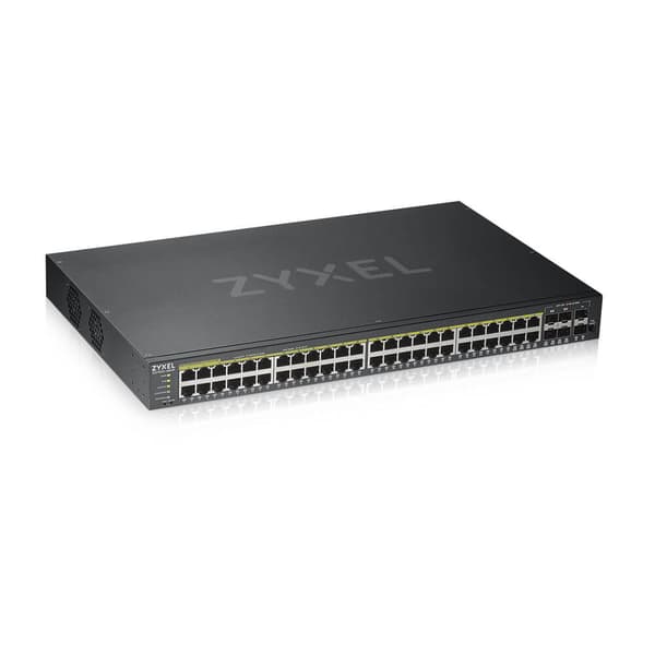 Zyxel GS1920-48HPV2 hanterad Gigabit Ethernet (10/100/1000) Strömförsörjning via Ethernet (PoE) stöd Svart Svart