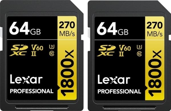 Kart Lexar LEXAR PRO 1800X SDXC U3 (V60) UHS-II R270/W180 64GB - 2PACK