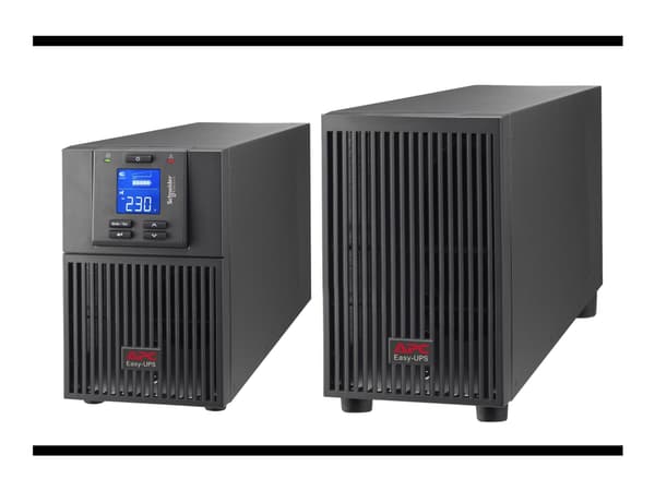 APC Easy UPS On-Line - UPS - tårn, utvidet driftstid - AC 220/230/240 V - 900 watt - 1000 VA - enkeltfase - blysyre - USB, serial - utgangskontakter: Sort