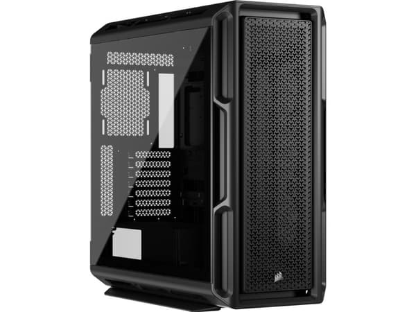 CORSAIR 5000T - Mid tower spel - utökad ATX - genomskinlig sidopanel (härdat glas) - ingen strömförsörjning (ATX) - svart - USB/ljud
