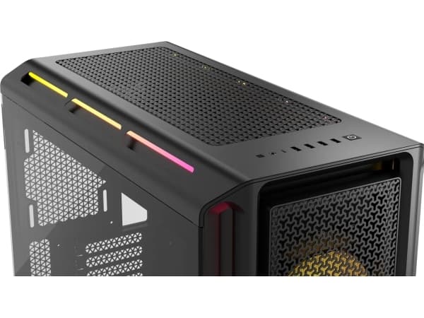 CORSAIR iCUE LINK 5000T LX RGB - Mid tower spel - utökad ATX - genomskinlig sidopanel (härdat glas) - ingen strömförsörjning (ATX) - svart - USB/ljud