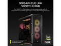 Miniatyrbild 4 av 5: CORSAIR iCUE LINK 5000T LX RGB - Mid tower spel - utökad ATX - genomskinlig sidopanel (härdat glas) - ingen strömförsörjning (ATX) - svart - USB/ljud