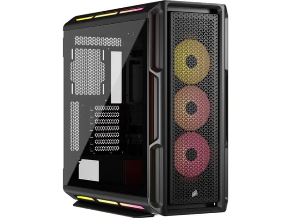 CORSAIR iCUE LINK 5000T LX RGB - Mid tower spel - utökad ATX - genomskinlig sidopanel (härdat glas) - ingen strömförsörjning (ATX) - svart - USB/ljud