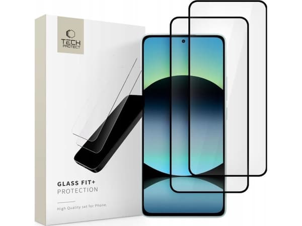 SZKŁO HARTOWANE TECH-PROTECT GLASS FIT+ 2-PACK XIAOMI REDMI NOTE 14 4G / 5G BLACK