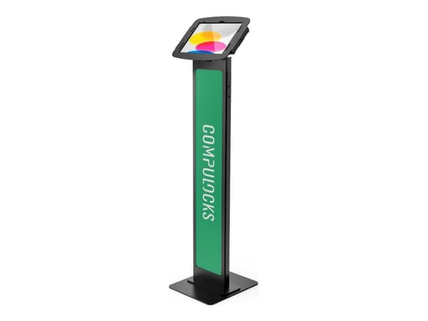Compulocks iPad 10th-11th (A16) Gen Space Enclosure Brandable Floor Stand Black - Ställ - fristående/fastbultad - för surfplatta - märkningsbar - lås