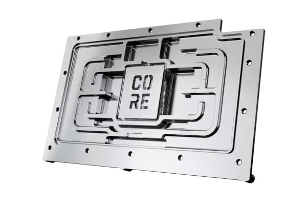 Alphacool 10248, Bakre platta, Gjuten aluminium, Krom, Koppar, Svart, Krom, 3-Pin JST, 1/4", 60 ° C
