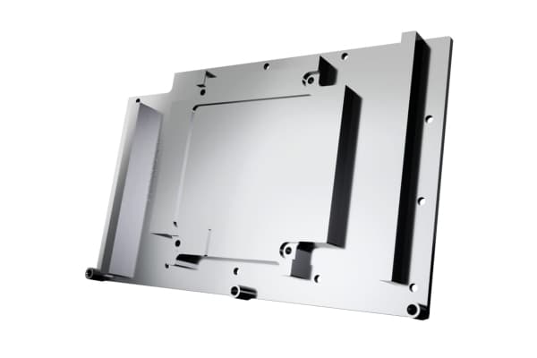 Alphacool 10248, Bakre platta, Gjuten aluminium, Krom, Koppar, Svart, Krom, 3-Pin JST, 1/4", 60 ° C