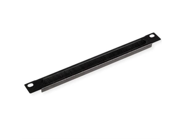 ROLINE 10-inch cable feed, with brush strip 0.5U black, Cable guide, Black, Steel, 0.5U, 25.4 cm (10"), 450 mm