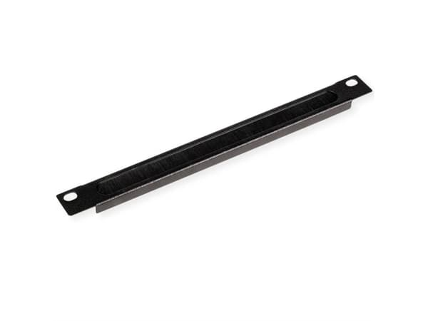 ROLINE 10-inch cable feed, with brush strip 0.5U black, Cable guide, Black, Steel, 0.5U, 25.4 cm (10"), 450 mm