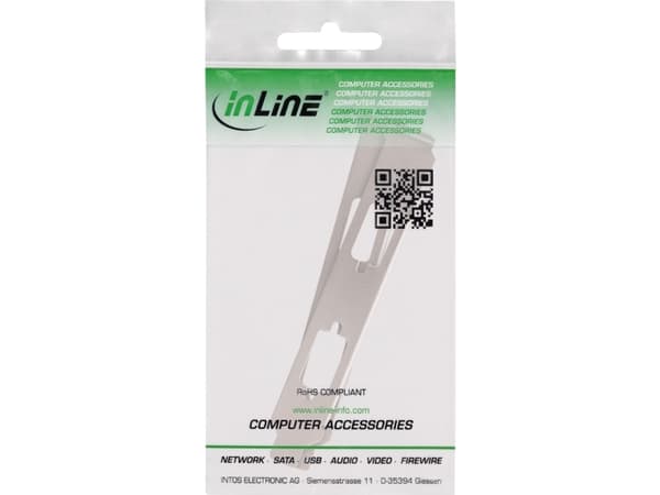 InLine 11109A, Fäste för grafikkort, Rostfritt stål, Taiwan, 9-pin Sub-D M/F, 9-pin Sub-D M/F, 122 mm