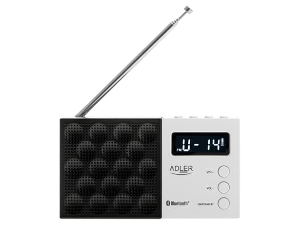 Adler | Digital Radio - PLL AM/FM | AD 1908 | Alarm function | Baltas/Juodas