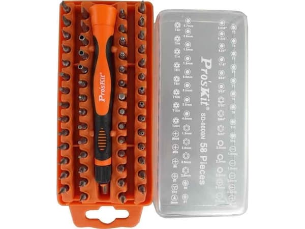 Skrutrekker med bitsett Pro’sKit SD-9808