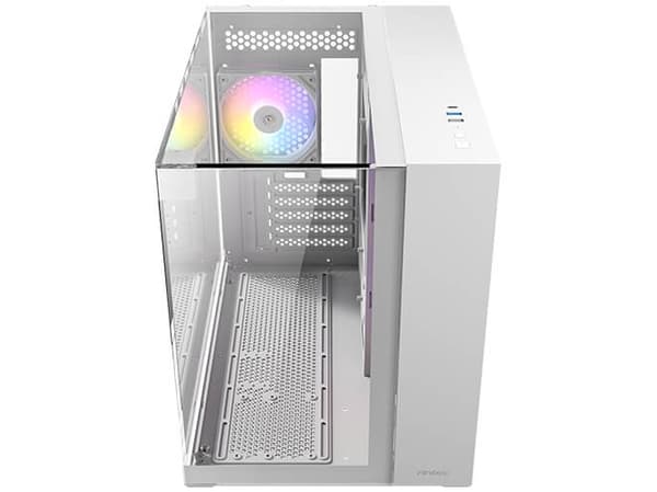 Antec CX600M Trio ARGB Valkoinen, Mini Tower, PC, Läpinäkyvä, Valkoinen, ITX, Micro-ITX, Lasi, Teräs, Karkaistu lasi, Peli