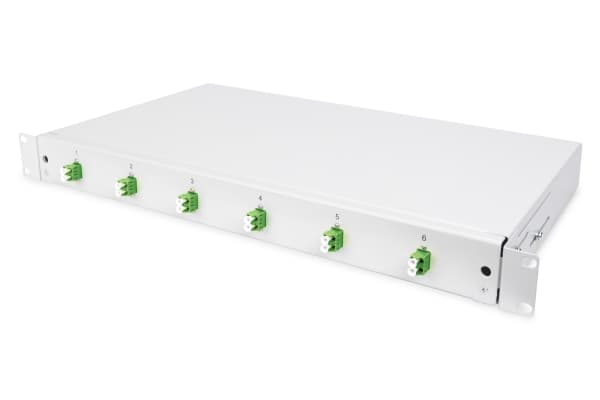 Digitus DN-96330/9APC, Administrasjonspanel, Lysegrå, Polymer, Stål, 1U, 6 x LC DX, 483 mm