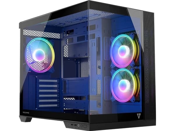 Modecom Volcano Panorama Apex ARGB 3F juoda, Midi Tower, PC, Grå, ATX, micro ATX, Micro-ITX Grå