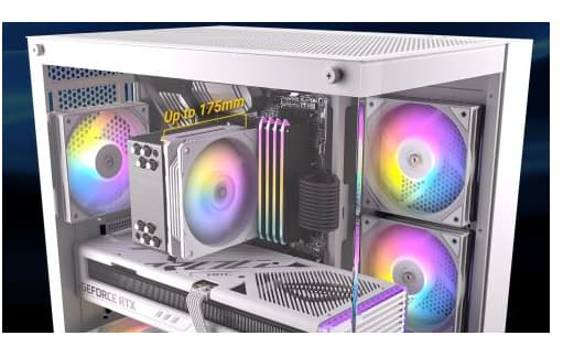 Antec CX800 ARGB, Midi Tower, PC, Hvit, ATX, ITX, Micro ATX, Glass, Stål, Spilling