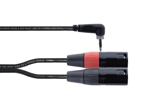 Cordial EY 3 WRMM, 3.5mm, Hankjønn, 2 x XLR (3-pin), Hunkjønn, 3 m, Sort